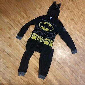 Batman black fleece zip pajamas size 10/12